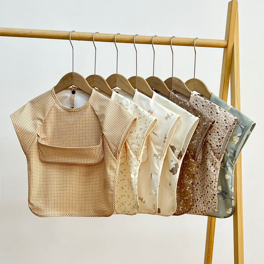 Waterproof Baby Short-Sleeve Overclothes with Large Pocket