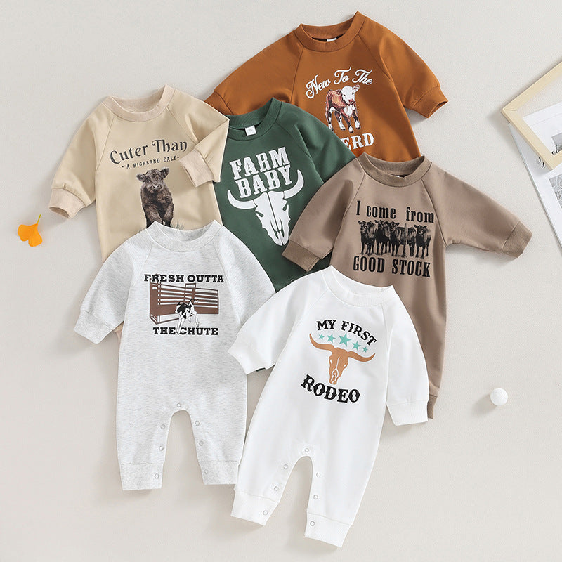 Farm Hand Baby Long-sleeved One-piece Romper