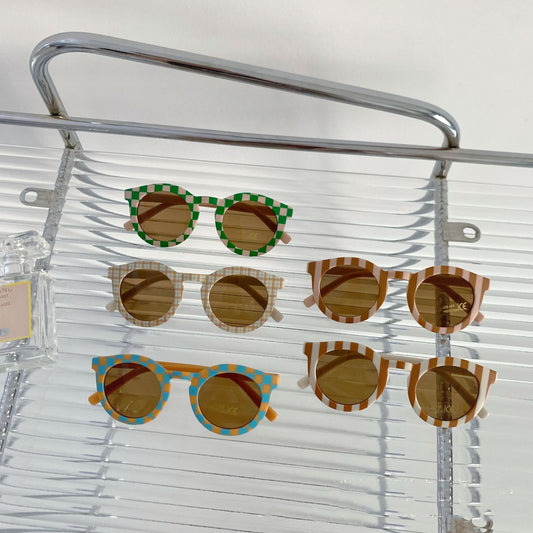 Mini Retro Checkered Sunnies – Kids UV Protection Sunglasses